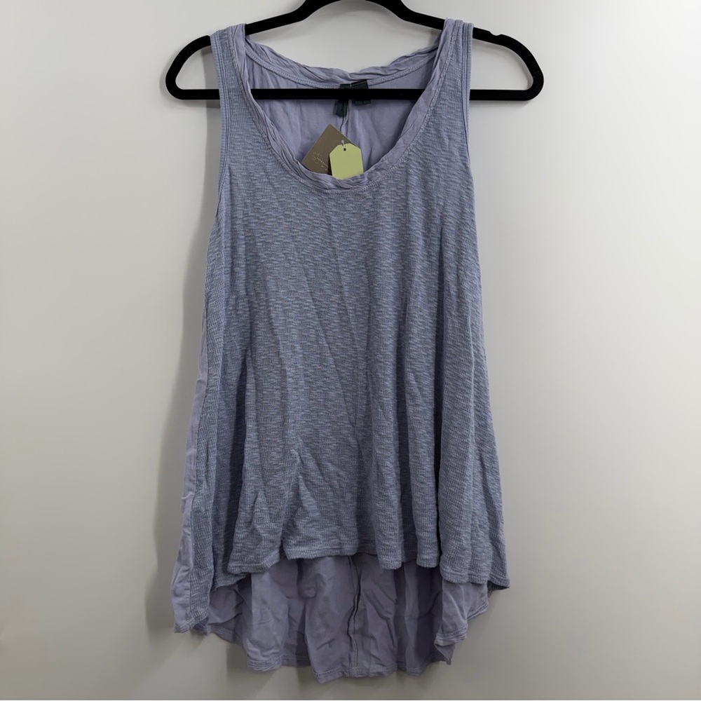 Anthropologie Left of Center Tank Top Womens S Lilac Lagenlook Asymmetrical NWT